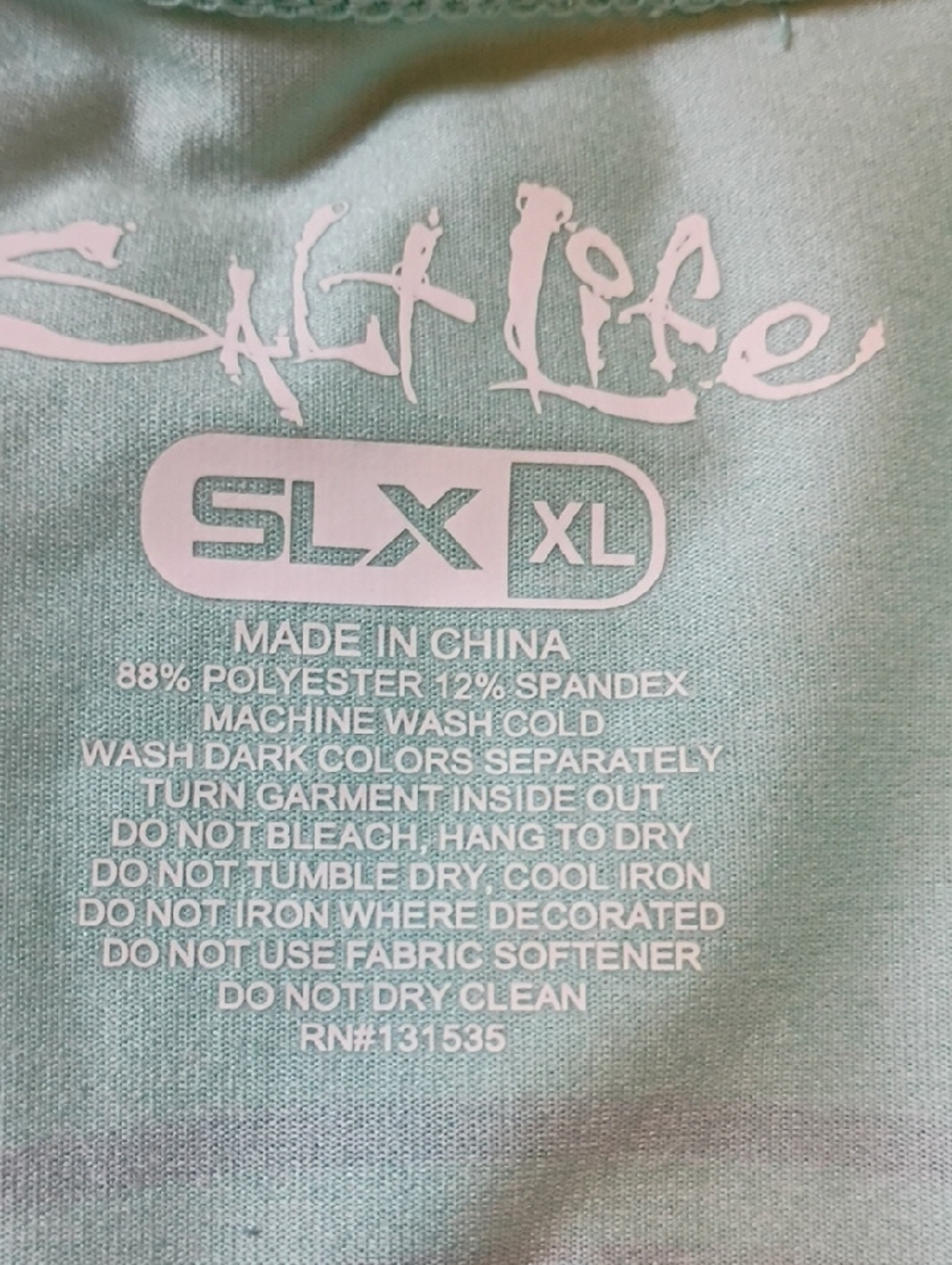 Salt Life Long Sleeve Tee in Mint with Navy Logo - Picture 6 of 10